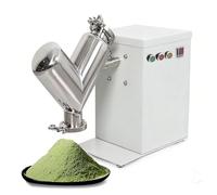 V-type Experimental Powder Mixer, Vertical Stainless Steel Particle Granule Rotary Blender with Adjustable Speed, Large Electric Dry Powder Mixer for Laboratory Food Processing