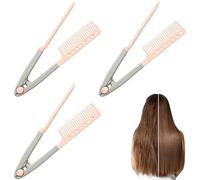 V Type Hair Straightener Comb, 3 Pieces Styling Straightening Combs, Smoothing Brush Flat Ironing Supplies For Home Commuting Dating Holiday Road Trip Travel