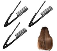 V Type Hair Straightener Comb, 3 Pieces Styling Straightening Combs, Smoothing Brush Flat Ironing Supplies For Home Commuting Dating Holiday Road Trip Travel