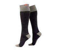 V&V 1 Pack Cotton Graduated Compression Socks | 20-30 mmHg - M/L - Dark & Light Grey