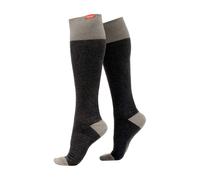 V&V 1 Pack Wide Calf Cotton Graduated Compression Socks | 20-30 mmHg - Wide - M/L - Dark & Light Grey
