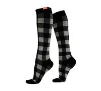 V&V 1 Pack Wide Calf Cotton Graduated Compression Socks | 20-30 mmHg - Wide - M/L - Heathered Grey