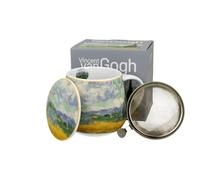 V. van Gogh Wheat Field Inspired Tea Mug with Strainer & Lid - 0.43L