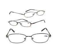 V-VAPE 1 X Reading Glasses With Designer Metal Frame Clear Lens Strengths (RANDOM, 1.75, multiplier_x)