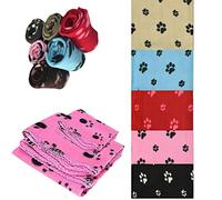 V-VAPE 1 X SMALL SOFT FLEECE PAW PRINT BLANKET FOR DOG CAT BED 70CM X 73 CM (BEIGE)