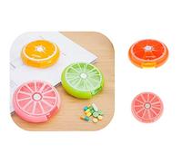 V-VAPE Cute Rotary Round Pill Box Dispenser Storage Case 7 Days Travel Tablet Organizer