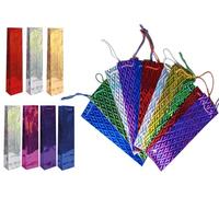 V-VAPE PACK OF 12 x Assorted Large Holographic Wine Bag Bottle Holder Carrier Gift Bags