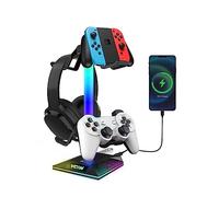 V VCOM RGB Headphone Stand with 10 Light Modes, Gaming Controller Holder