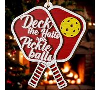 V VIBEPY All Over Printed Pickleball Ornament 2025, Pickleball Christmas Ornaments, Pickleball Gift Acessories Christmas 2 Layers Ornaments for Tree Hanging