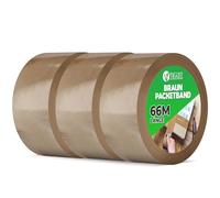 V1 TRADE - Package Tape, Brown Tape for Packing - 3 Rolls - SOLVENT Strong | Parcel, 48 mm x 66 m