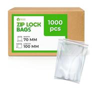 V1 TRADE Zip Lock Baggies 70x100 mm - 1000 Resealable Clear Plastic Bags - Grip Seal, Waterproof, Reusable, Heavy Duty Storage