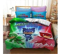 v111 Bed Sheets PJ Masks Collection Bed Quilt Cover Set Pillow Cases Gift3-Piece Bedding Set (1 Duvet Cover + 2 Pillow Shams) y111 135x200cm 53x78in