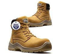 V12 Bobcat STS Honey S1P SRC Safety Work Boots for Men - Composite Toe Cap, Anti-Penetration Midsole, Slip-Resistant, Lightweight Steel Toe Boots - Size 9