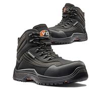 V12 Caiman IGS Men’s Safety Boots - Waterproof Lightweight Work Boots with Composite Toe Cap & Midsole - Vegan-Friendly, Slip-Resistant, Heat-Resistant Hiker Boots for Men, Size UK 10.5