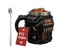 V12 Coffee Mug,300ml V12 Stainless Steel Double Wall Insulation Cup - Engine Themed Mug,for Golf Winter Balcony Courtyard Garden Park Home Picnic Camping Party Whiskey Beer