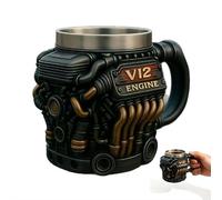 V12 Engines Stainless Steel Cup,Personalized Coffee Mug with Insulated Handle,Perfect for Car Lovers Gifts,Mechanics, Birthday, Christmas,Living room decoration as a work of art