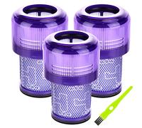 V12 Filter for Dyson 3 Pack Filter Replacement for Dyson V12 Detect Slim Absolute Vacuum Cleaner Washable Replacement Filter V12 for Dyson Replace # 971517-01