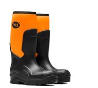 V12 Groundworker Construction Safety Boots, Unisex Lightweight & Waterproof, Neoprene Boots generous-fitting Toecap and Composite Midsole, Slip Resistant Wellies- 12 UK