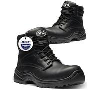 V12 Otter Derby Safety Boots - Lightweight Work Boot with Metal Free Toe Cap - Thermal Insulated Wide Fit Safety Shoe & Pierce-Resistant Midsole, Men's Work & Utility Footwear - Black, Size UK 10