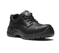 V12 Oxen S3 SRC Derby Safety Shoe - Black Leather, Water-Resistant, Anti-Penetration Midsole, Composite Toe | Certified EN ISO 20345
