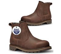 V12 Rawhide Chelsea Boots for Men - Steel Toe Cap Boots with Heat-Resistant Sole & Pierce-Resistant Midsole - Brown, Size UK 10