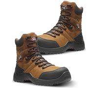 V12 Rocky IGS Safety Boots Mens - Waterproof Work Boots with Zip & Lace - Lightweight Composite Toe Cap & Midsole - Slip Resistant, Heat Resistant Work Safety Boots for Men, Size UK 10.5