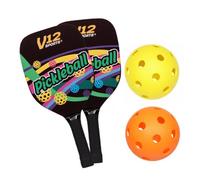 otterdene V12 Pickleball Garden Sports Game Set 2 Wooden Bats 2 Balls Outdoor Family Beach Fun