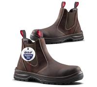 V12 V2430 Cotswold STS Safety Boots Mens - Composite Safety Shoes with Fibreglass Toecap & Midsole - Lightweight Work Safety Boots for Men with Slip-Resistant Sole - Brown Nubuck Leather, Size UK 5