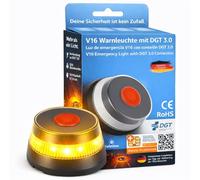V16 DGT Emergency Warning Light - Warning Triangle - Breakdown Triangle Mandatory from 2026 in Spain - for Cars & Motorcycles (V16 Light with SIM - DGT 3.0)