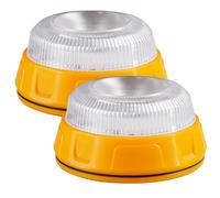 V16 LED Stroba Light - 2Pcs Magnetic Wireless Beacon Lights | Emergencys Light Disc Beacon | Battery Operated | Portable Flashing Induction Stroba Road Accident Lamp for Vehicle Aircraft Boat (Yellow)