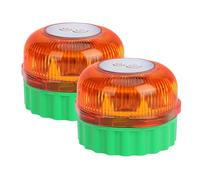 V16 LED Strobe Light - 2Pcs Magnetic Wireless Beacon Lights | Emergencys Light Disc Beacon | Battery Operated | Portable Flashing Induction Strobe Road Accident Lamp for Vehicle Aircraft Boat (Green)