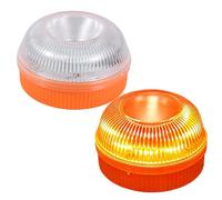 V16 LED Strobe Light - 2Pcs Magnetic Wireless Beacon Lights | Emergencys Light Disc Beacon | Battery Operated | Portable Flashing Induction Strobe Road Accident Lamp for Vehicle Aircraft Boat (Orange)