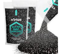 v1rtus 2X Glitter Paint Additive - Black | 100g (x2) Metallic Flakes for Adding Sparkle to Paints & Wood Varnish | Add to Emulsion, Acrylic & Latex for Indoor Sparkly Walls