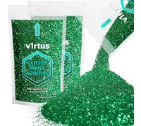 v1rtus 2X Glitter Paint Additive - Emerald Green | 100g (x2) Metallic Flakes for Adding Sparkle to Paints & Wood Varnish | Add to Emulsion, Acrylic & Latex for Indoor Sparkly Walls