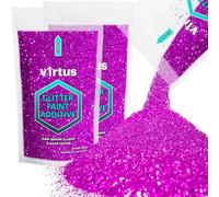 v1rtus 2X Glitter Paint Additive - Fuchsia Pink | 100g (x2) Metallic Flakes for Adding Sparkle to Paints & Wood Varnish | Add to Emulsion, Acrylic & Latex for Indoor Sparkly Walls