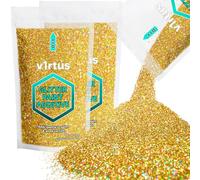 v1rtus 2X Glitter Paint Additive - Gold Holographic | 100g (x2) Metallic Flakes for Adding Sparkle to Paints & Wood Varnish | Add to Emulsion, Acrylic & Latex for Indoor Sparkly Walls