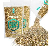 v1rtus 2X Glitter Paint Additive - Gold Silver | Metallic Flakes for Adding Sparkle to Paints & Wood Varnish | Add to Emulsion, Acrylic & Latex for Indoor Sparkly Walls | 100 g (x2)
