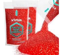 v1rtus 2X Glitter Paint Additive - Red | 100g (x2) Metallic Flakes for Adding Sparkle to Paints & Wood Varnish | Add to Emulsion, Acrylic & Latex for Indoor Sparkly Walls