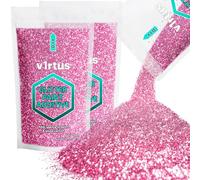 v1rtus 2X Glitter Paint Additive - Rose Pink | 100g (x2) Metallic Flakes for Adding Sparkle to Paints & Wood Varnish | Add to Emulsion, Acrylic & Latex for Indoor Sparkly Walls