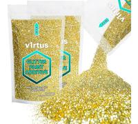 v1rtus 2X Glitter Paint Additive - Sand Gold | 100g (x2) Metallic Flakes for Adding Sparkle to Paints & Wood Varnish | Add to Emulsion, Acrylic & Latex for Indoor Sparkly Walls
