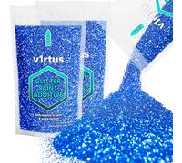 v1rtus 2X Glitter Paint Additive - Sapphire Blue | 100g (x2) Metallic Flakes for Adding Sparkle to Paints & Wood Varnish | Add to Emulsion, Acrylic & Latex for Indoor Sparkly Walls