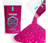 v1rtus Glitter Paint Additive - Dark Rose Pink | 100g Metallic Flakes for Adding Sparkle to Paints & Wood Varnish | Add to Emulsion, Acrylic & Latex for Indoor Sparkly Walls