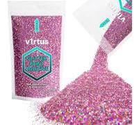 v1rtus Glitter Paint Additive - Pink Holographic | 100g Metallic Flakes for Adding Sparkle to Paints & Wood Varnish | Add to Emulsion, Acrylic & Latex for Indoor Sparkly Walls