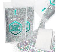 v1rtus Silver Glitter Paint Additive [200g] plus 2 x Finishing Buffing Pads | Mix with Any Emulsion Paint | Luminous Finish on Interior or Exterior Walls, Ceilings, and Wood