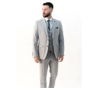 V2 Classic Men's Jasper Silver Three Piece Suit | Size: 46R V2 Classic Silver 46R