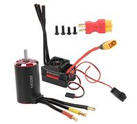 V2 RC Supersonic 3660 3600KV Brushless Motor Set, 4 Pole Brushless Motor with 60A ESC, High Performance Aluminum CNC Shell for 1/10 RC Car Upgrade Parts, Waterproof Dustproof