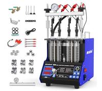 V209 Fuel Injector Cleaner Machine, 220V 4-Cylinders Heated Ultrasonic Injector Cleaner and Tester Kit with 10 Functions, Diesel & Gasoline Fuel Injector Tester for Car Motorcycle GDI/EFI/FSI