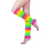 v28 Long Leg Warmer, Women’s Men 80s Party Ribbed Knit Dance Sports, 61combi - Color 1, Medium