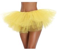 v28 Women's, Teen, Adult Classic Elastic 3, 4, 5 Layered Tulle Tutu Skirt - Yellow - One Size