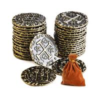 v2croft 100 Metal Pirate Coins, Bronze Treasure Coin Set, Metal Replica Spanish Doubloons for Board Games Tokens, Kids Cosplay Pirate Party Treasure Chest Coin (1.18'')